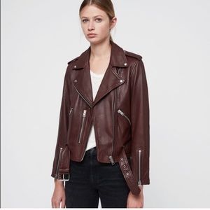 AllSaints Balfern jacket in oxblood